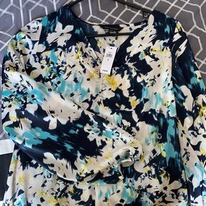 Flowy, floral loose fitting work shirt